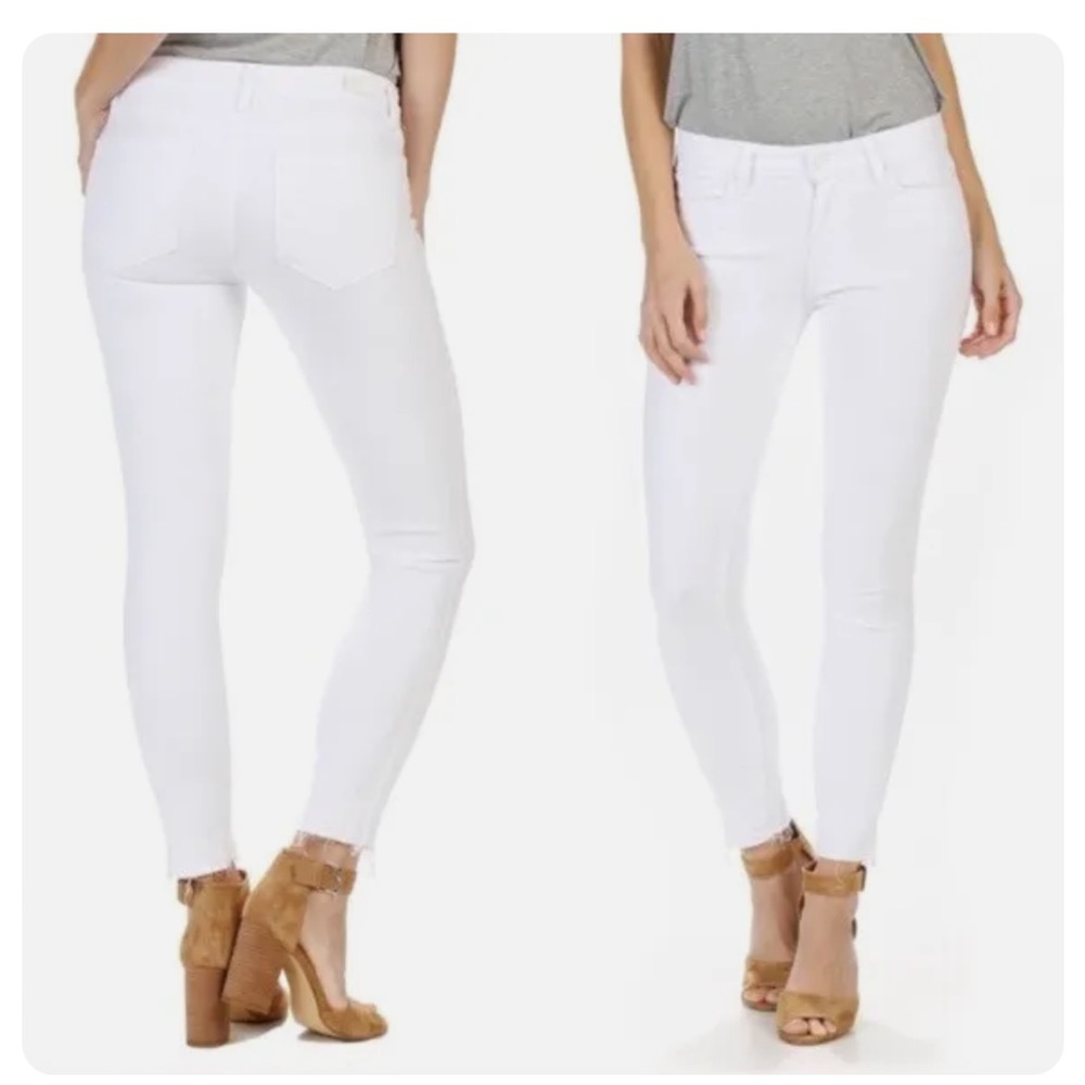 Paige | White Raw Hem Verdugo Crop - Size 25